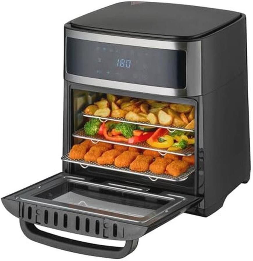 Airfryer Oven 13L met Digitale Besturing en Rotisserie 8 Programma's 1700W Kookruimte met Binnenverlichting