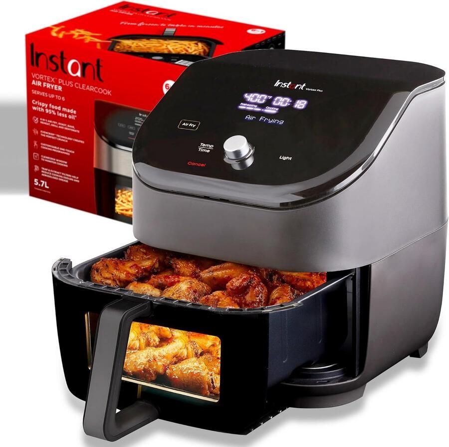 Airfryer Oven 6-in-1 met ClearCook Venster en Digitaal Touchscreen 6 Kwart Capaciteit