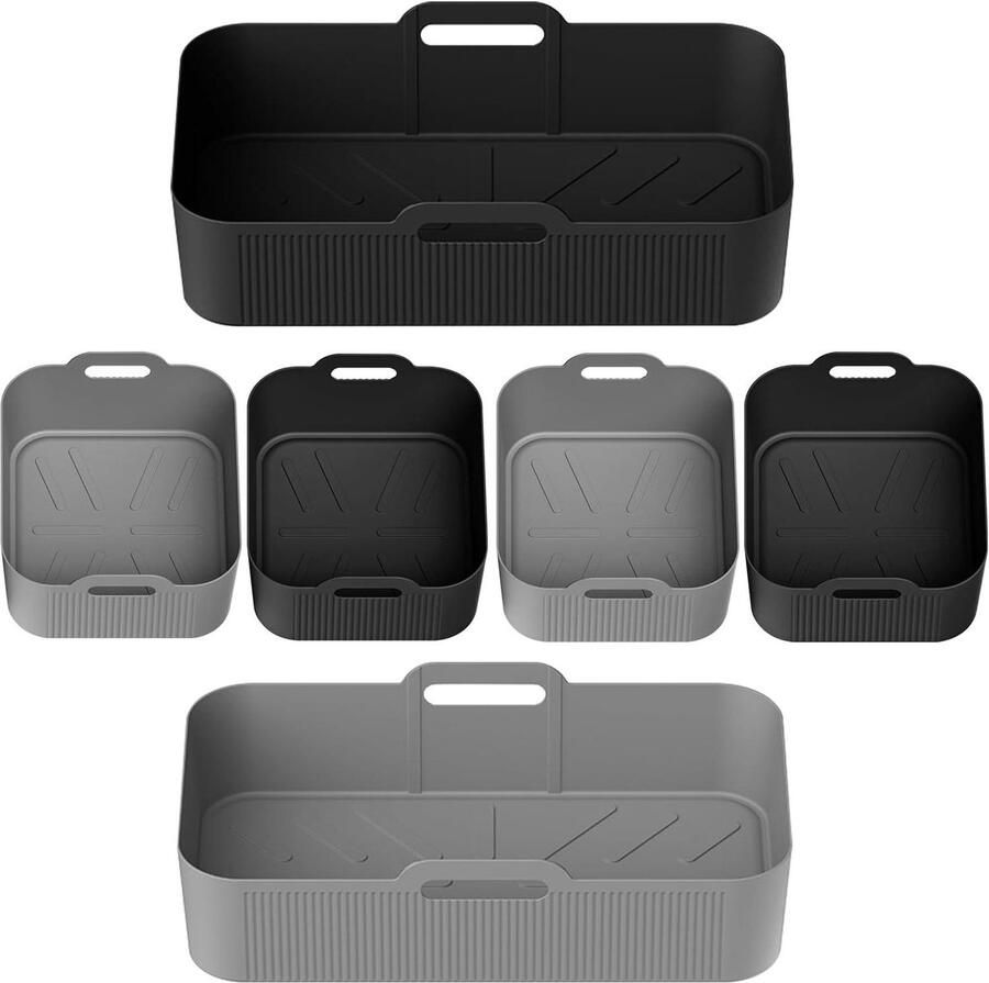 Airfryer Oven Coating Siliconen Mat Gemakkelijk Koken Herbruikbaar Materiaal 3 Stuks Grijs