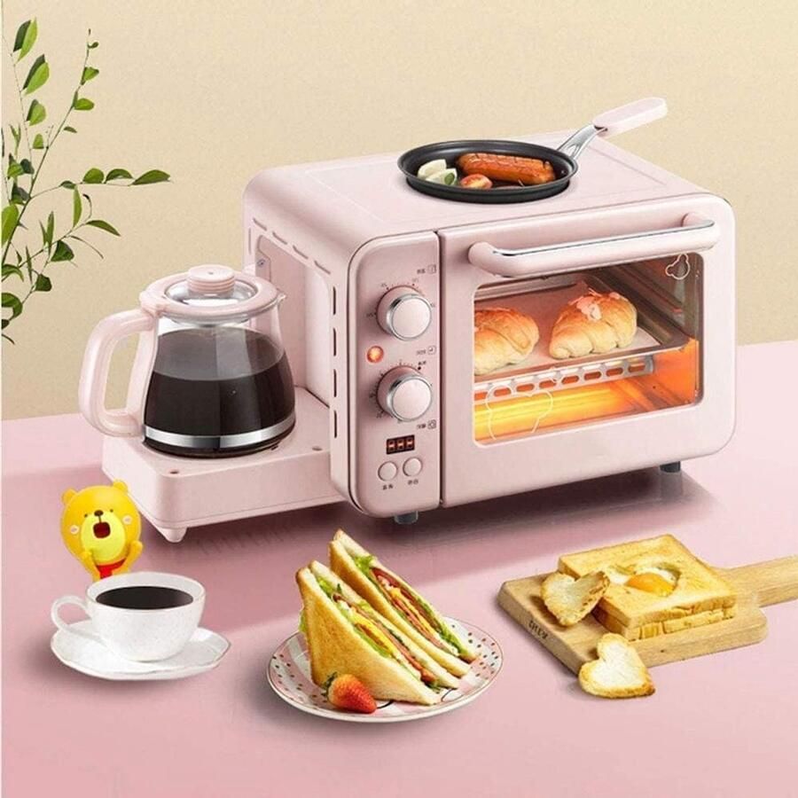 Airfryer Oven Combo Mini Ovens Snelle Maaltijden Bereiden Grote Capaciteit 12 Inch Roze