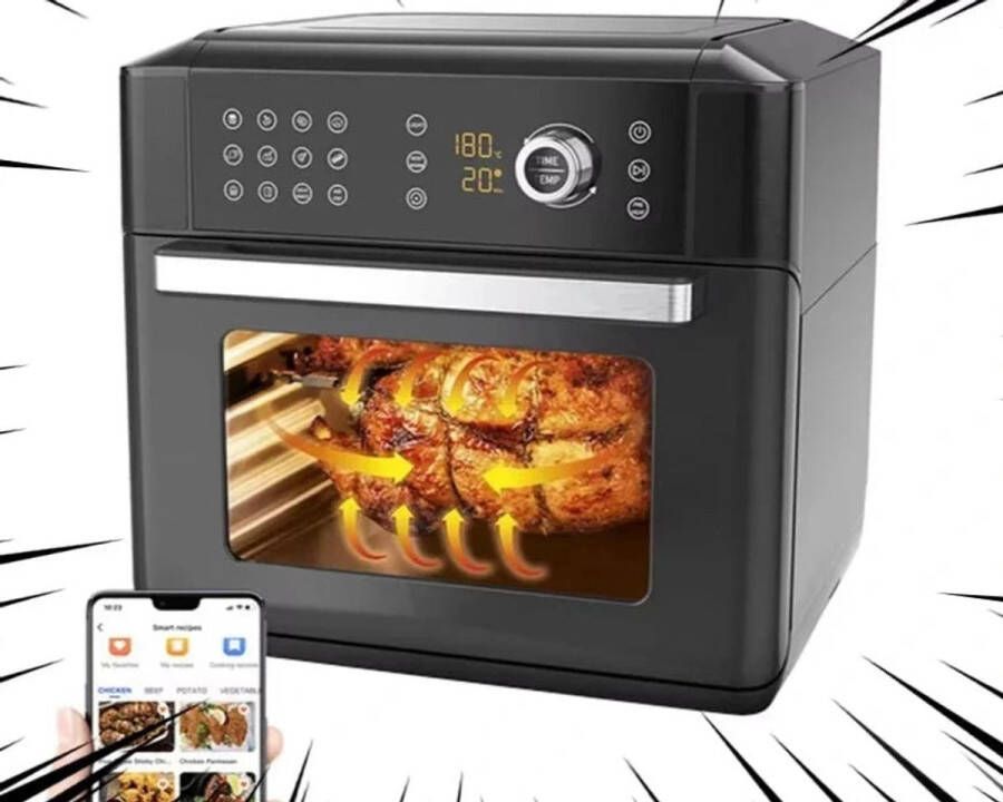 Corenia Airfryer oven Hetelucht Friteuse Air Fryer 15L Grote Inhoud 12-in-1 1700W App Bediening 360° Luchtcirculatie Touch Screen Turbo Functie - Foto 2