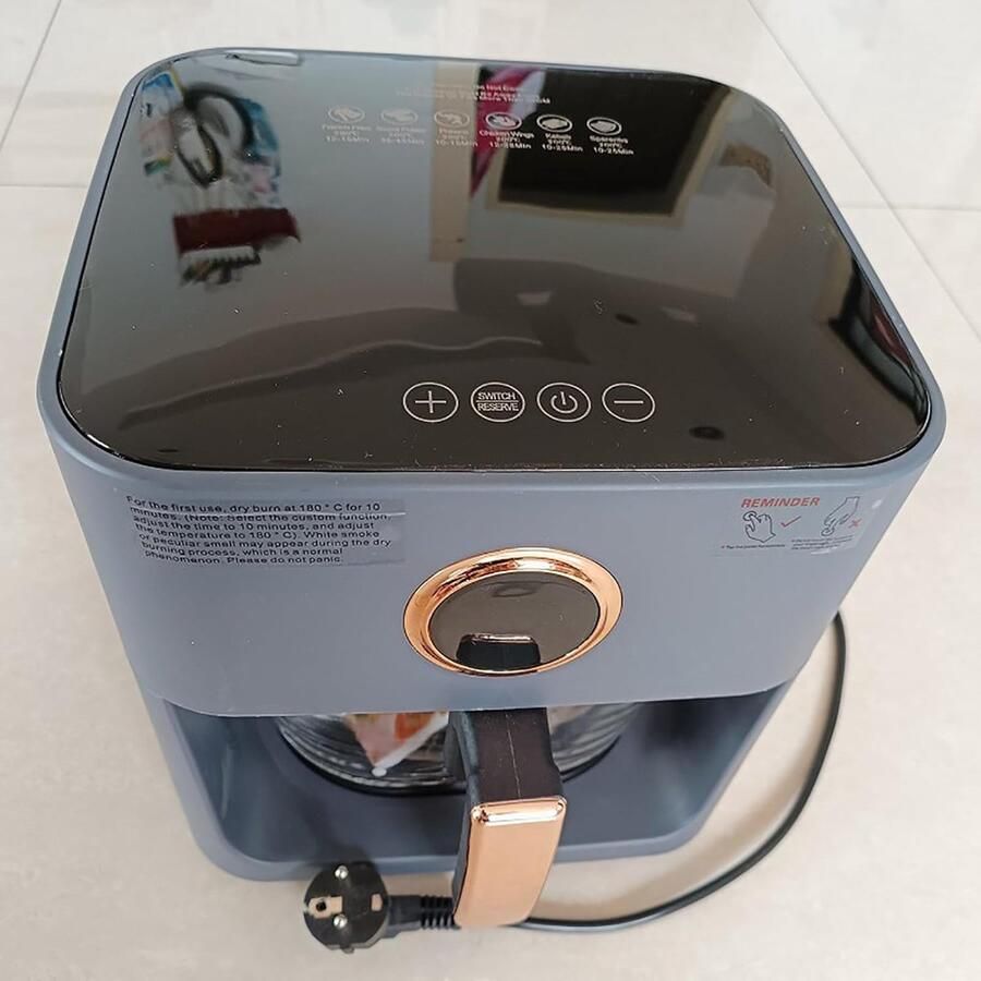 Airfryer Oven Heteluchtfriteuse Gezond Koken Spraakbesturing 4 Liter Blauw