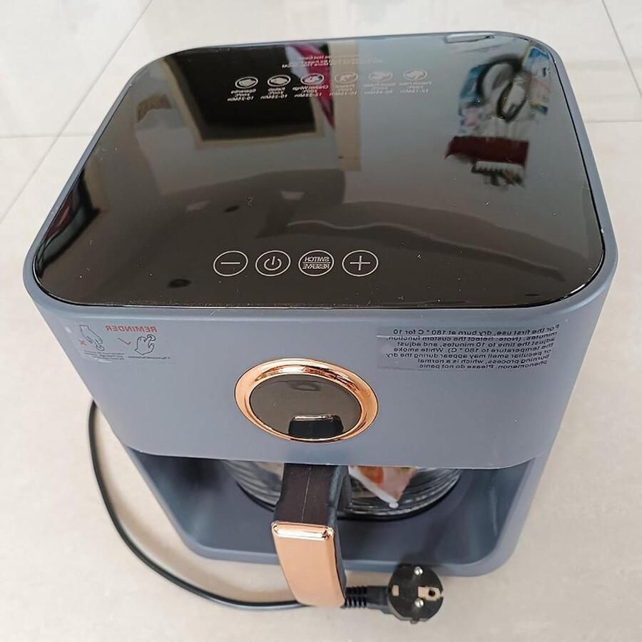Airfryer Oven Heteluchtfriteuse Gezond Koken Spraakbesturing 4L Capaciteit Blauw