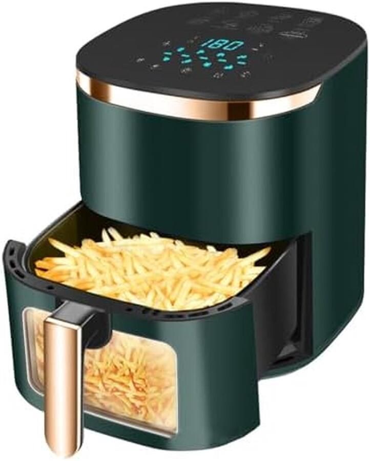 Airfryer Oven Heteluchtfriteuse Gezond Koken Visueel Kookvenster 6L Capaciteit Groen
