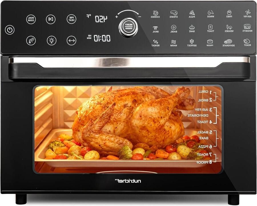Airfryer Oven Heteluchtfriteuse XXL Gezond Koken 360° Hete Lucht Systeem 32L Zwart