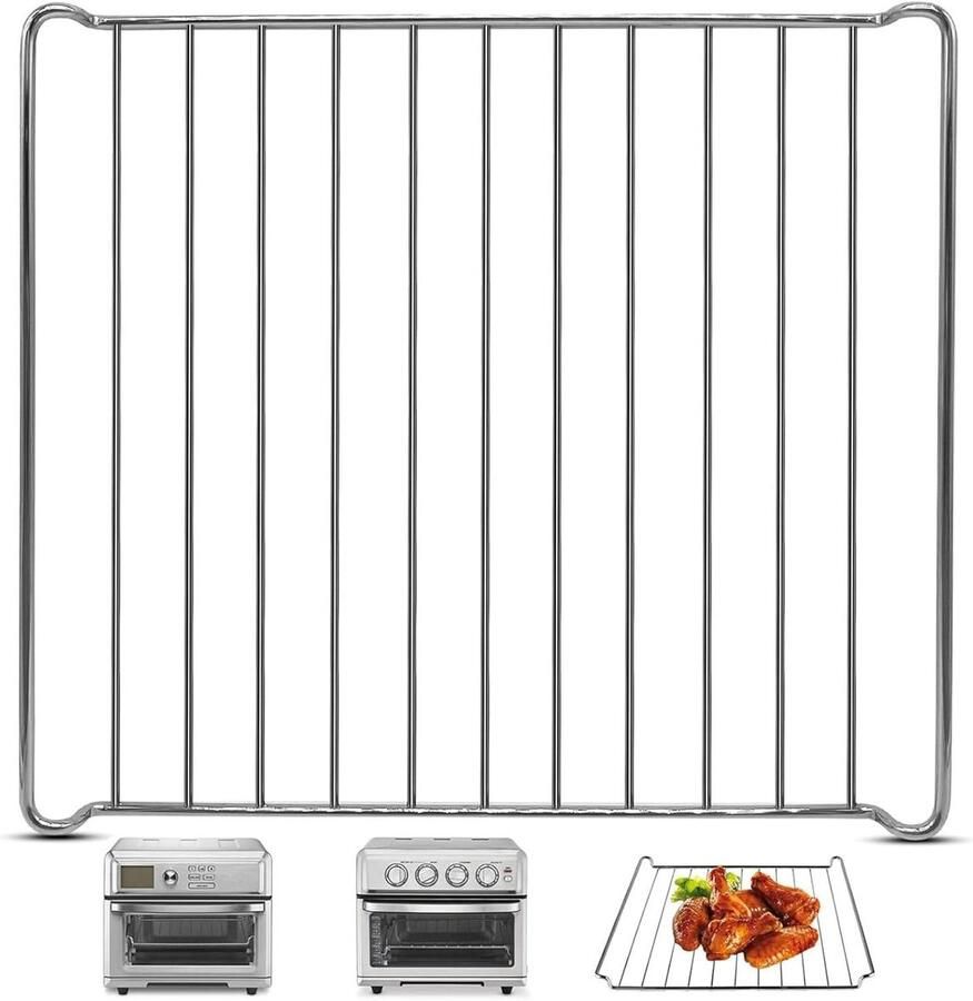 Airfryer Ovenrooster Bakrek Accessoire Gezond Koken Voedselveilig Roestvrij Staal 30 x 28 cm Zilverkleurig