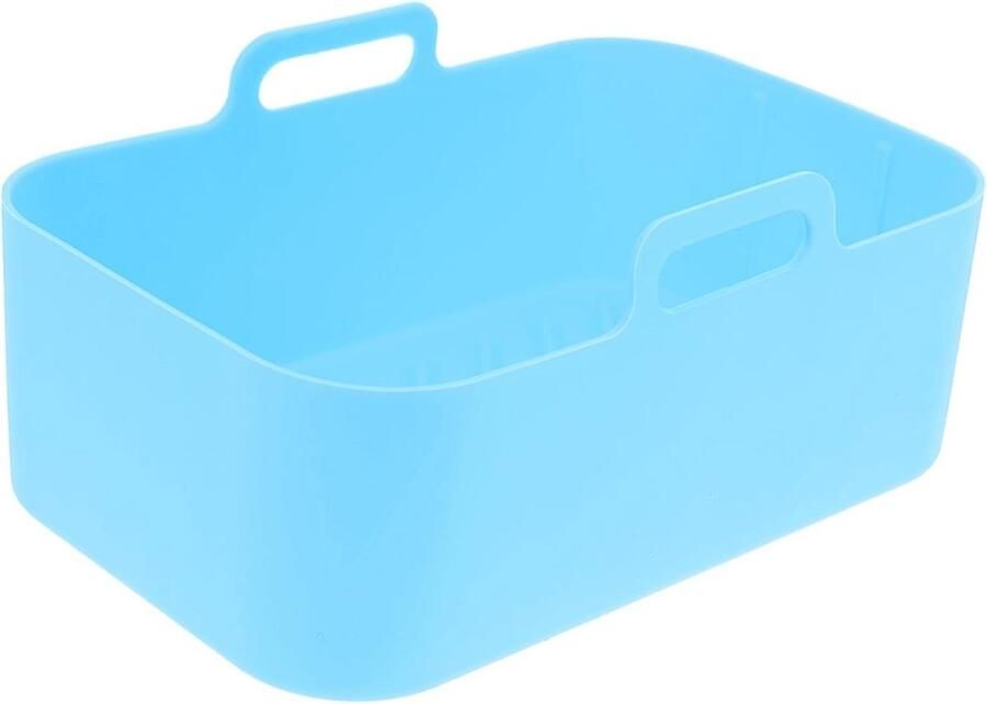 Airfryer Pad Bakrek Frituur Gemakkelijk Bakken Herbruikbaar Siliconen 20x20x7 cm Blauw