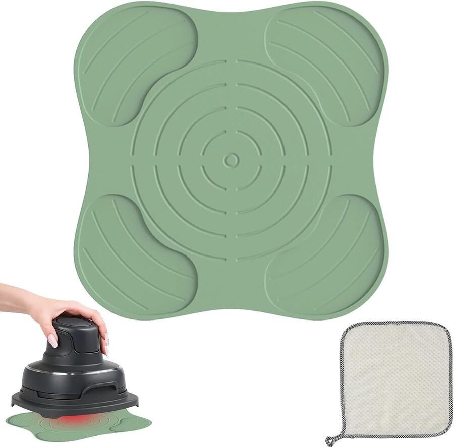 Airfryer Pad Hittebestendige Mat Keuken Beschermen Herbruikbaar Siliconen 19x19x3cm Groen