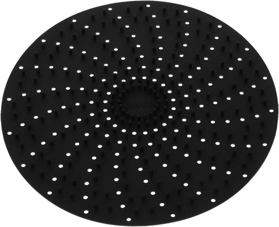 Airfryer Pad Ovenschaal Liner Bakken en Stomen Geperforeerd Ontwerp 20x20 cm Zwart