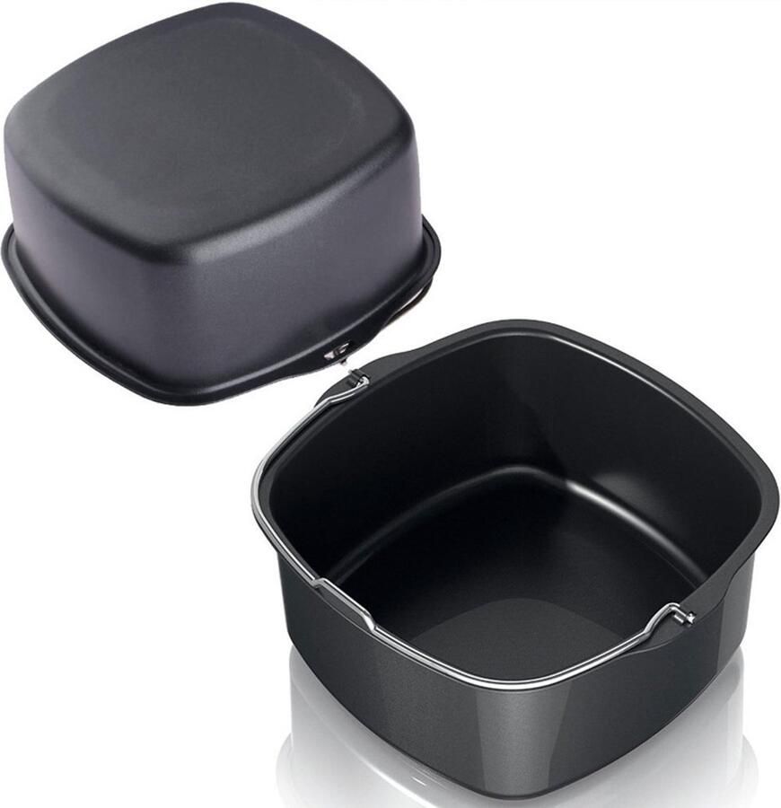 Airfryer pan Airfryer bakvorm Antiaanbak Airfryer Cake Barrel Airfryer Accessoires Pizza Brood Bakvorm 8.7 inch Airfryer Cakevorm Airfryer Cake Pizza Bakvorm voor Cake Bakplaat Mand Airfryer Accessoires (8.7 inch)