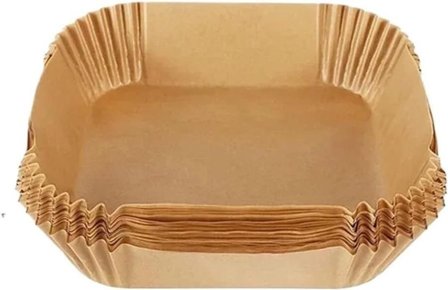 Airfryer Papier Trays Wegwerp Bakvormen Gezond Koken Anti-aanbak Laag 20 cm Wit