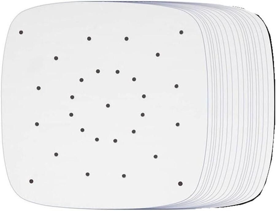 Airfryer Papier Wegwerp Pads Koken en Bakken Anti-aanbak en Absorberend 200 Stuks Wit
