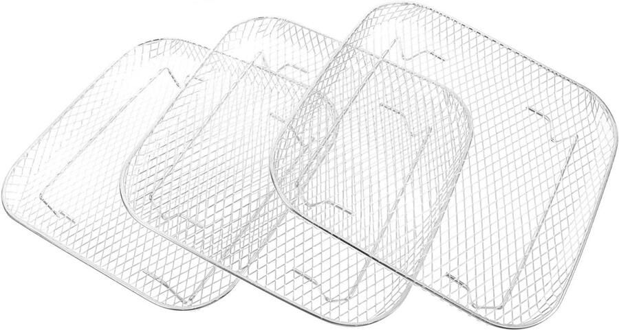 Airfryer Rack Grill Accessoire Koken Uitbreiden Stapelbaar Ontwerp 21 x 20.6 cm Zilver