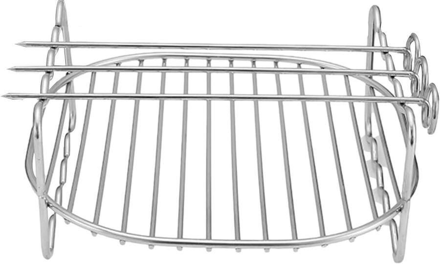 Airfryer Rack Panaccessoire Grillstandaard Dubbel Koken Roestvrij Staal 6 7 8 inch Zilver