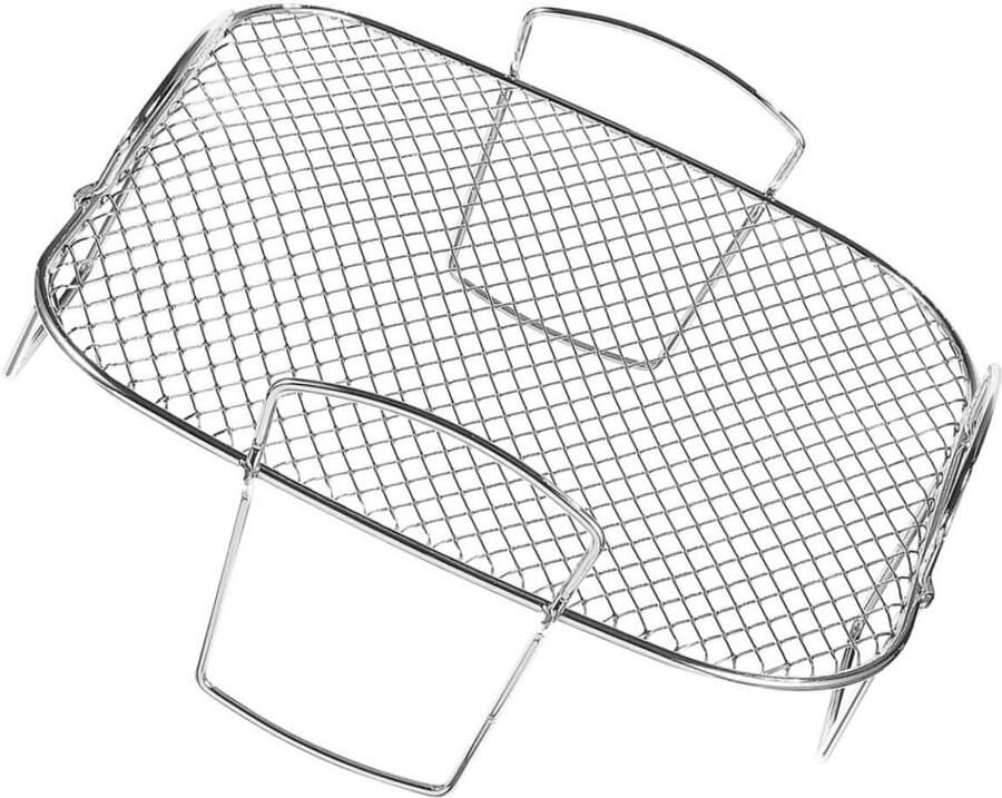 Airfryer Rek Set Grill Stoomrek Extra Kookruimte Stapelbaar Ontwerp 20.5X20.5X10CM Zilver