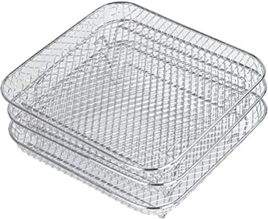 Airfryer Rek voor Heteluchtfriteuse Drie Stapelbare Rekken van Roestvrij Staal