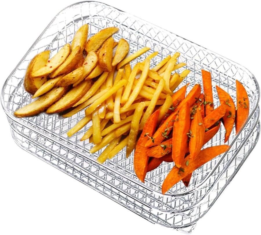 Airfryer Rekken Dubbele Mand Accessoires Meer Lagen Koken Stapelbaar Ontwerp 21 x 14 x 9.1 cm