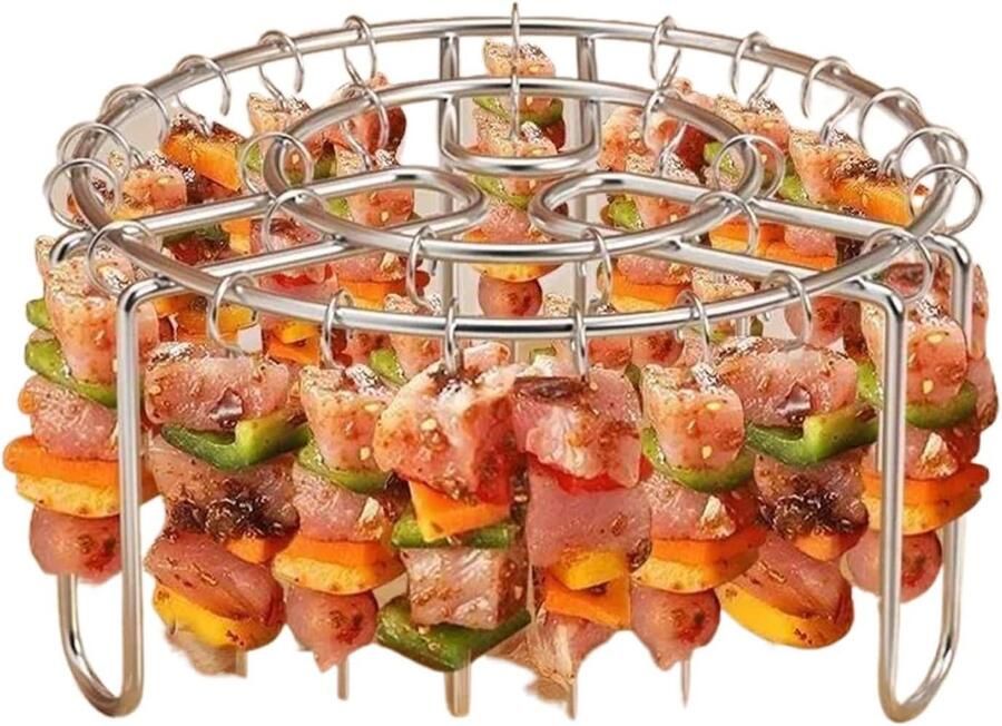 Airfryer Rekken Spiesenrek Grill Buiten Koken Hittebestendig RVS 165x95 cm Zilver