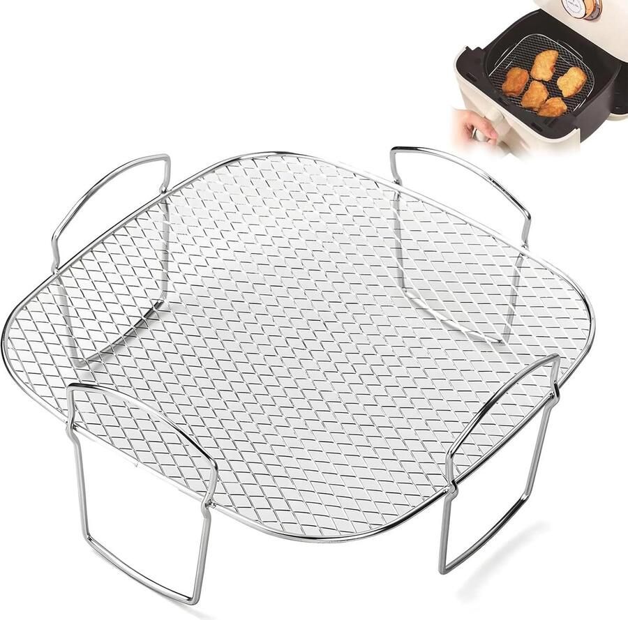 Airfryer rooster accessoire geschikt voor het grillen van de airfryer gemaakt van 304 roestvrij staal geschikt voor grillen en stomen