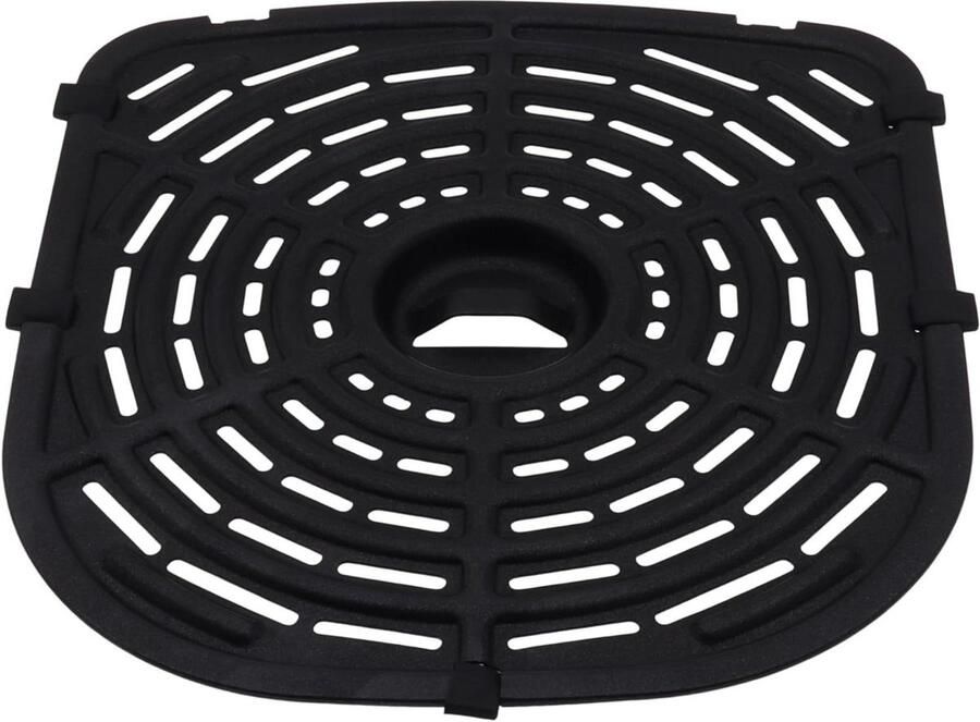 Airfryer Rooster Grillplaat Accessoire Gerechten Bereiden Gietijzeren Kwaliteit 23 x 23 cm Zwart
