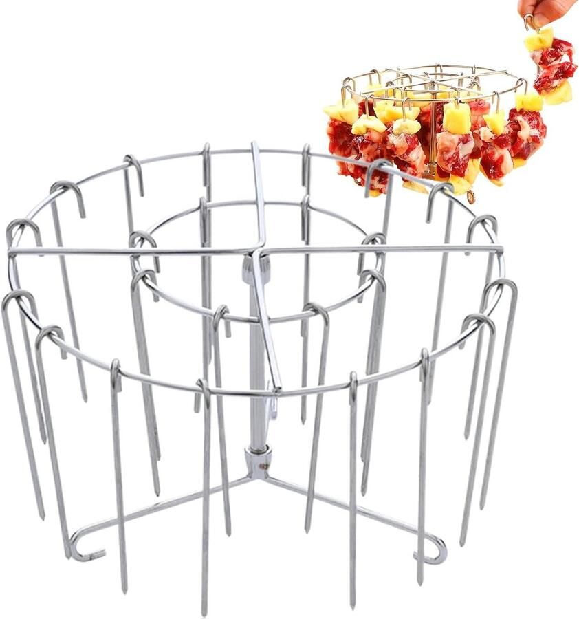 Airfryer Rooster Verticale Spies Gelijkmatig Grillen Roestvrij Staal 17 x 17 cm Zilverkleurig