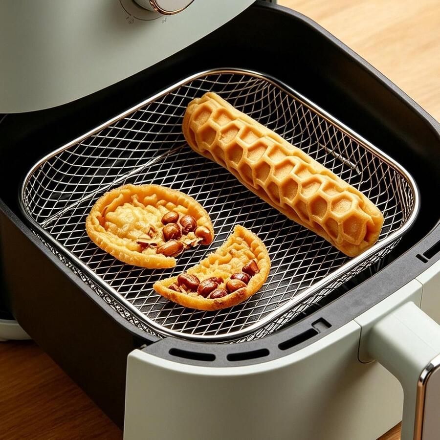 Airfryer Roosters Luchtfriteuse Dehydrator Gelijkmatig Koken Voedselveilig Stapelbaar 13.5x6.7cm Zilver