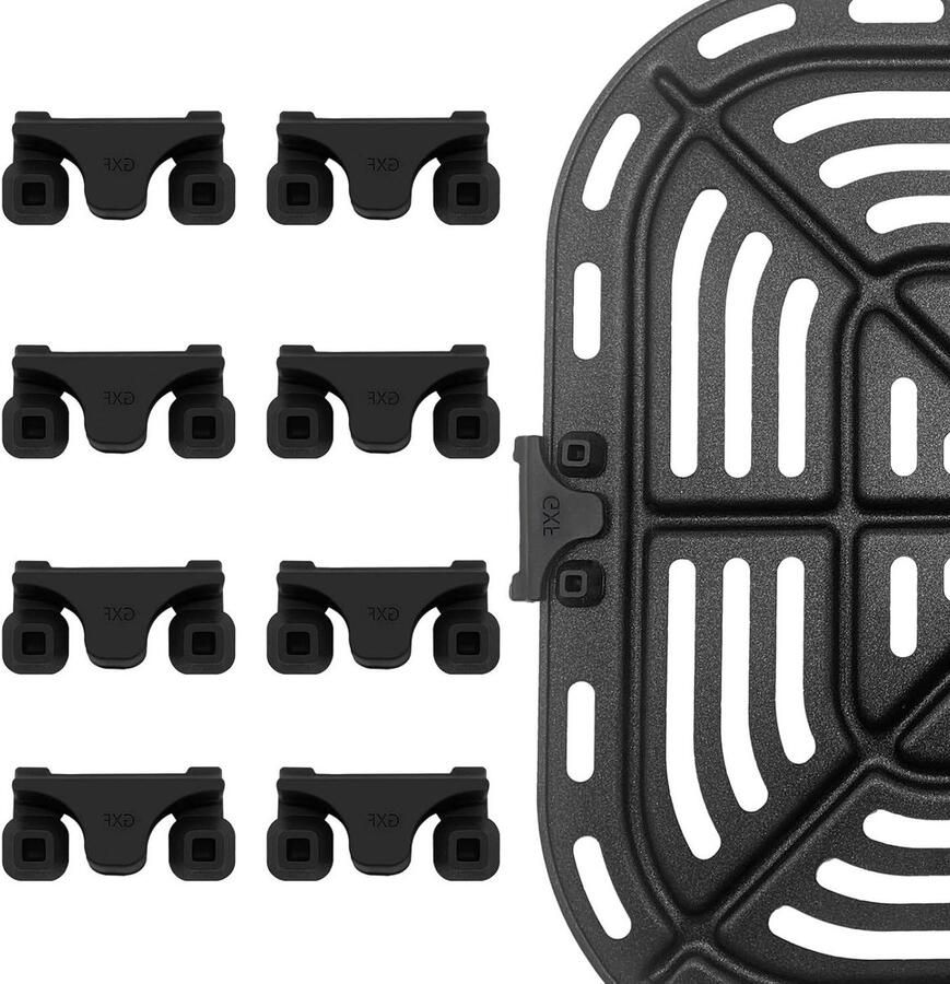 Airfryer Rubber Beschermers Friteuse Onderdelen Voorkom Krasjes Hittebestendig Siliconen 3 x 1.8 x 1.5 cm Zwart