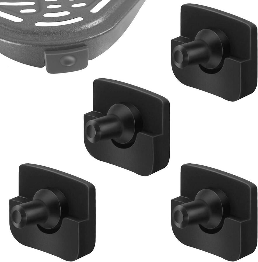 Airfryer Rubberen Voetjes Siliconen Bumpers Airfryer Bescherming Hittebestendig Food Grade 1.8 x 1.3 cm Zwart