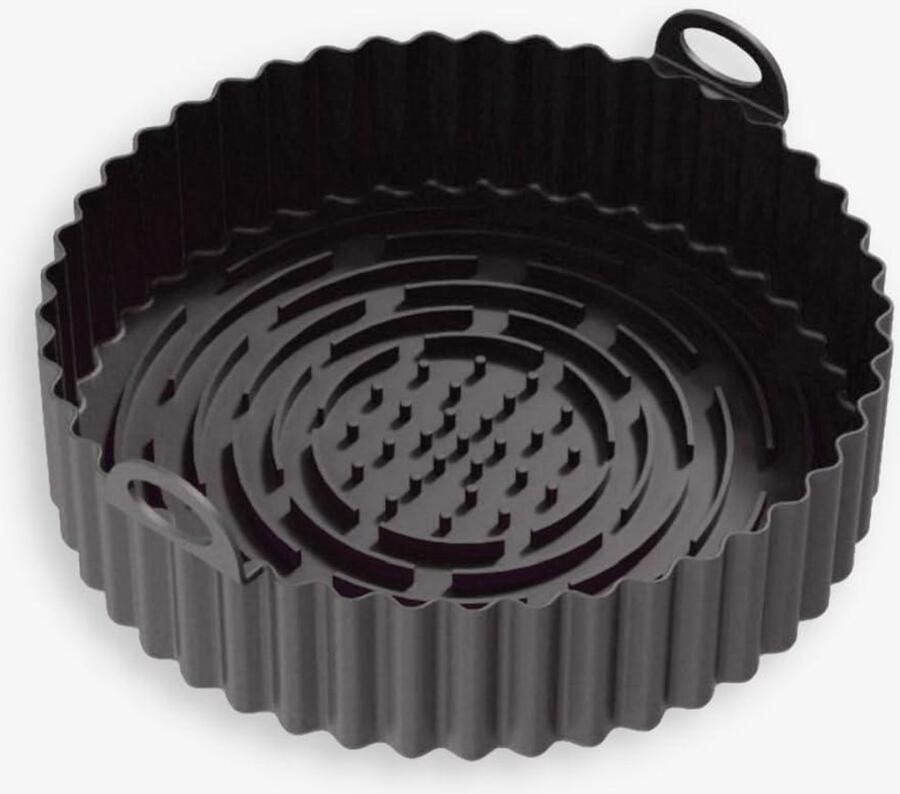 Airfryer Siliconen Bakje Airfryer Accessoires Schone Airfryer Herbruikbaar Hittebestendig Ø 20 cm Grijs