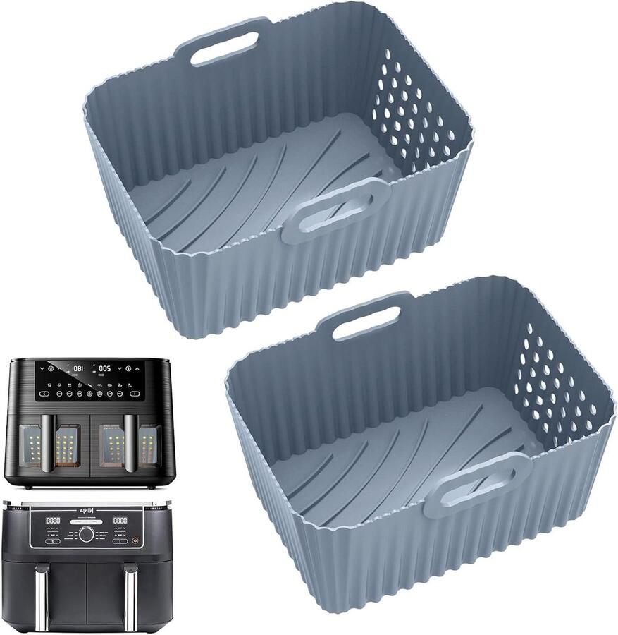 Airfryer Siliconen Bakvorm Airfryer Accessoires Gezonder Koken Op Maat Gemaakt 2 stuks Zwart