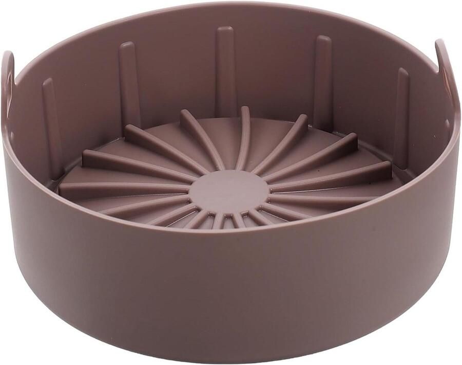 Airfryer Siliconen Bakvorm Mand Liner Hygiënisch Koken Antiaanbak Laag 19x19x6 cm Koffie