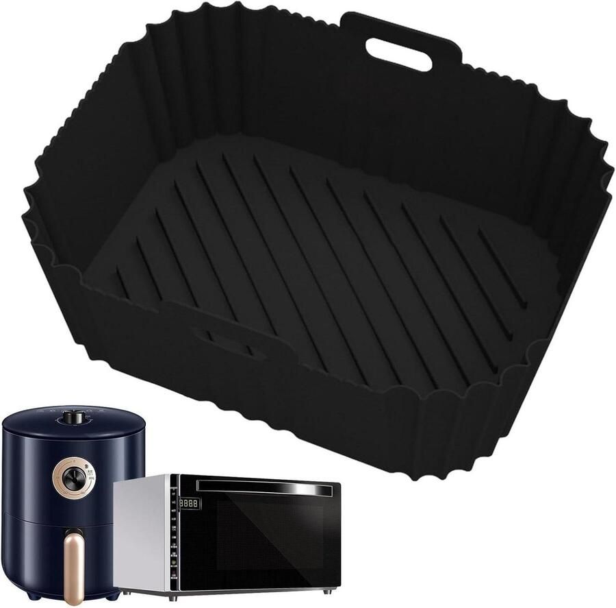 Airfryer Siliconen Inzetstuk Herbruikbare Mand Mat Veiliger Koken Efficiënte Warmteverdeling 18 x 12 x 3.5 cm