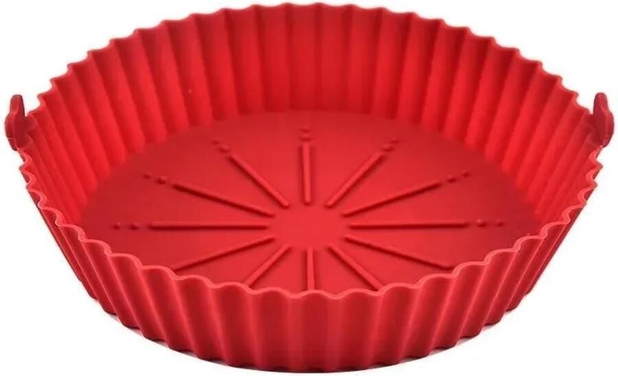 Airfryer Siliconen Liners Bakplaat Oven Accessoires Gelijkmatig Koken Herbruikbaar Anti-aanbak 18.5 cm Diameter Rood