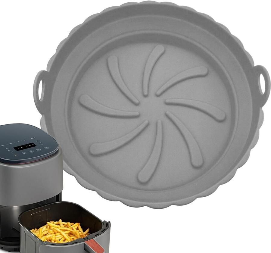 Airfryer Siliconen Liners Herbruikbare Bakmat Gezond Koken Vaatwasmachinebestendig 20 cm rond Rood