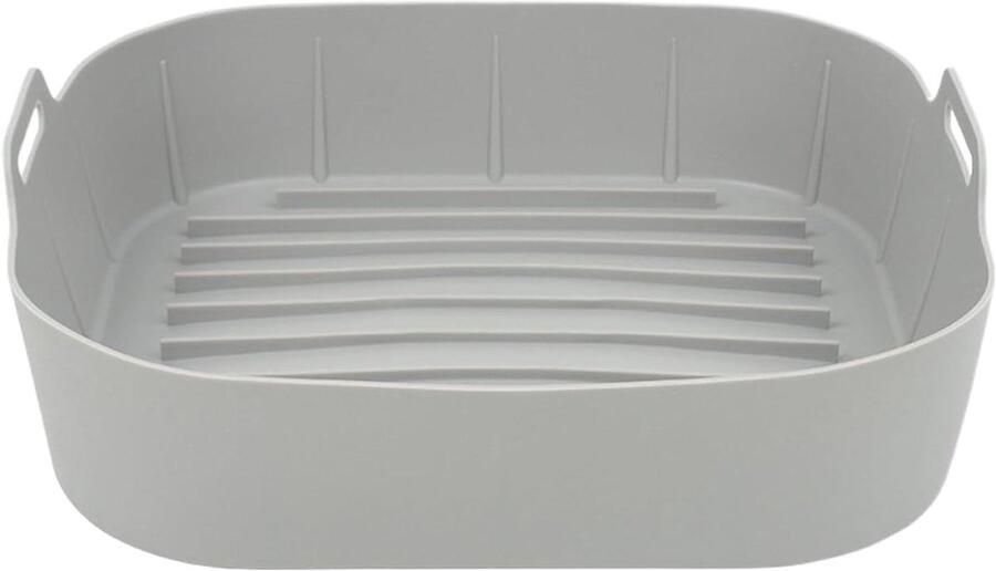 Airfryer Siliconen Liners Herbruikbare Matten Gezond Koken Antiaanbaklaag Met Handvat 22.3 cm Grijs