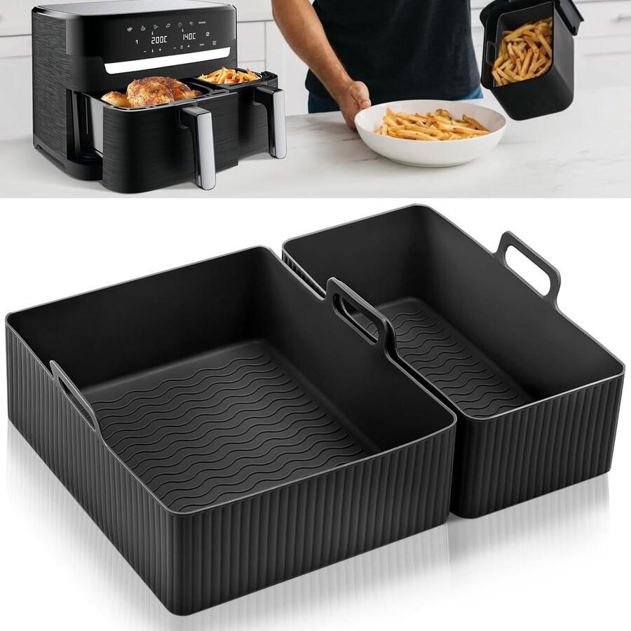 Airfryer Siliconen Mallen 2 Stuks Airfryer Siliconen Mallen Herbruikbare Airfryer Siliconen Mal Accessoires