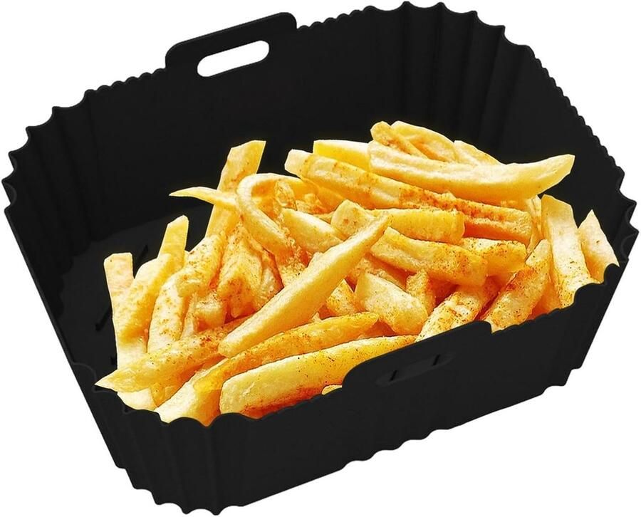 Airfryer Siliconen Mand Herbruikbare Airfryer Voering Gezonder Koken Voedselveilige Siliconen 20.1 x 9.4 x 5.2 cm