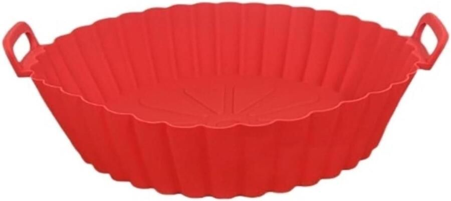 Airfryer Siliconen Mand Herbruikbare Bakplaat Gezonder Bakken Versterkte Wand Maat M Rood