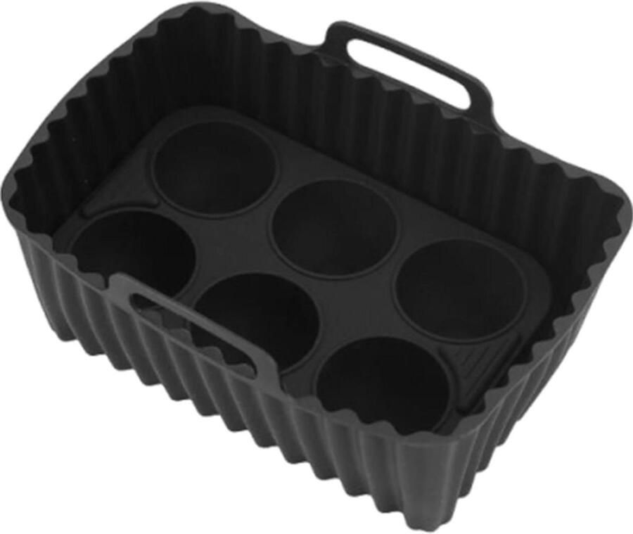 Airfryer Siliconen Mand Ondervellen Keukengadgets Gezond Koken Verbeterde Luchtcirculatie 268 x 13 cm Zwart