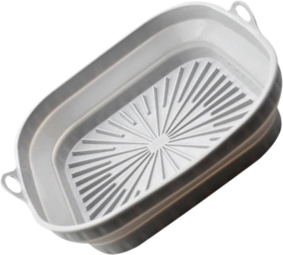 Airfryer Siliconen Mat Herbruikbare Bakmat Voorkomt Aanbakken Met Handgrepen 21.5 cm Donkergrijs