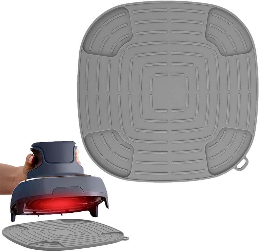 Airfryer Siliconen Mat Hittebestendige Onderlegger Keuken Beschermen Antislip Ontwerp 34 x 26 cm Grijs