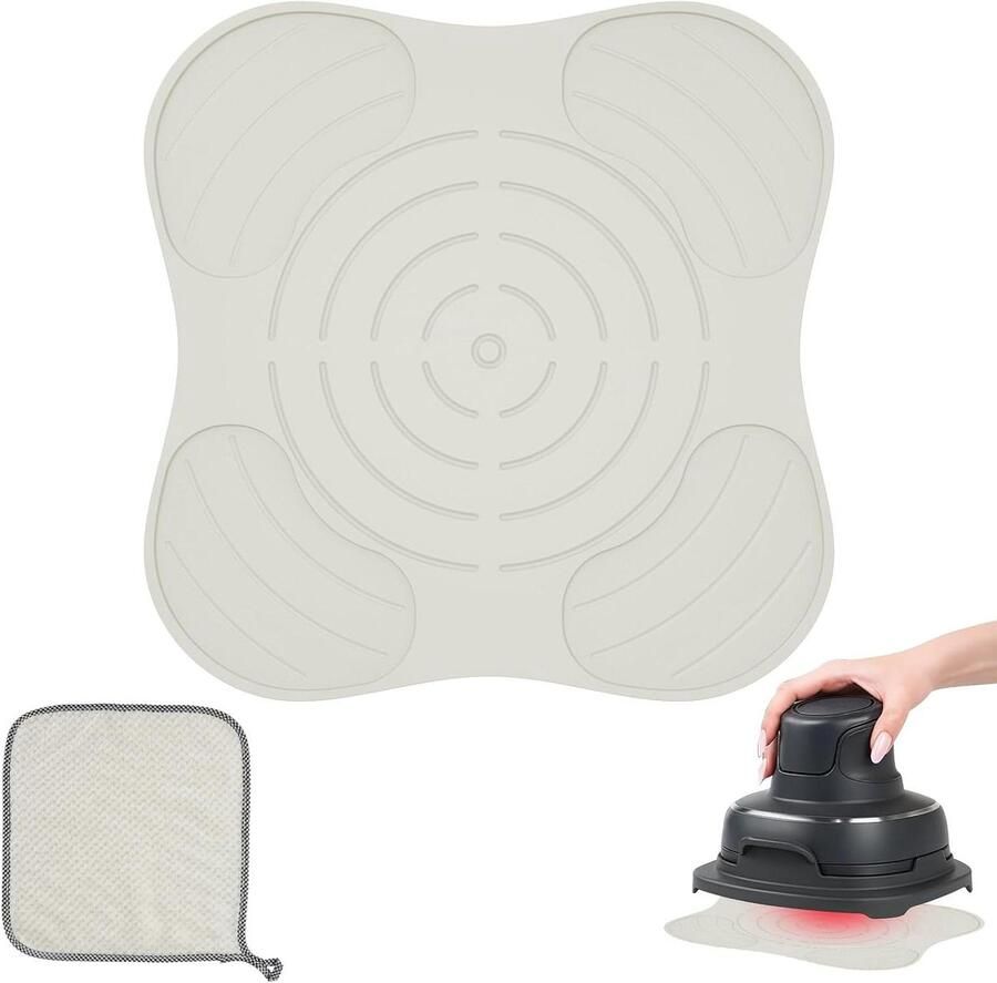 Airfryer Siliconen Pad Friteuse Mat Keuken Beschermen Hittebestendig Materiaal 19 x 19 x 3 cm Beige