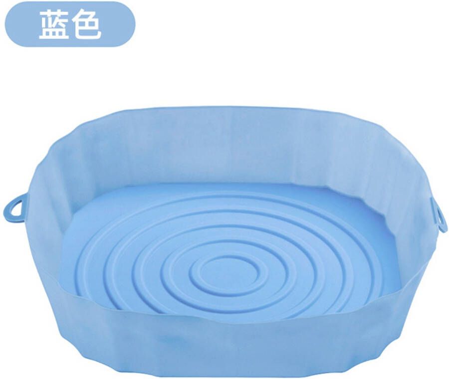 Airfryer Siliconen Pot Airfryer Silicone Bakvorm Hittebestendig en Veelzijdig Gebruik 1 Stuk Voor Groepen en Gezinnen Blauw
