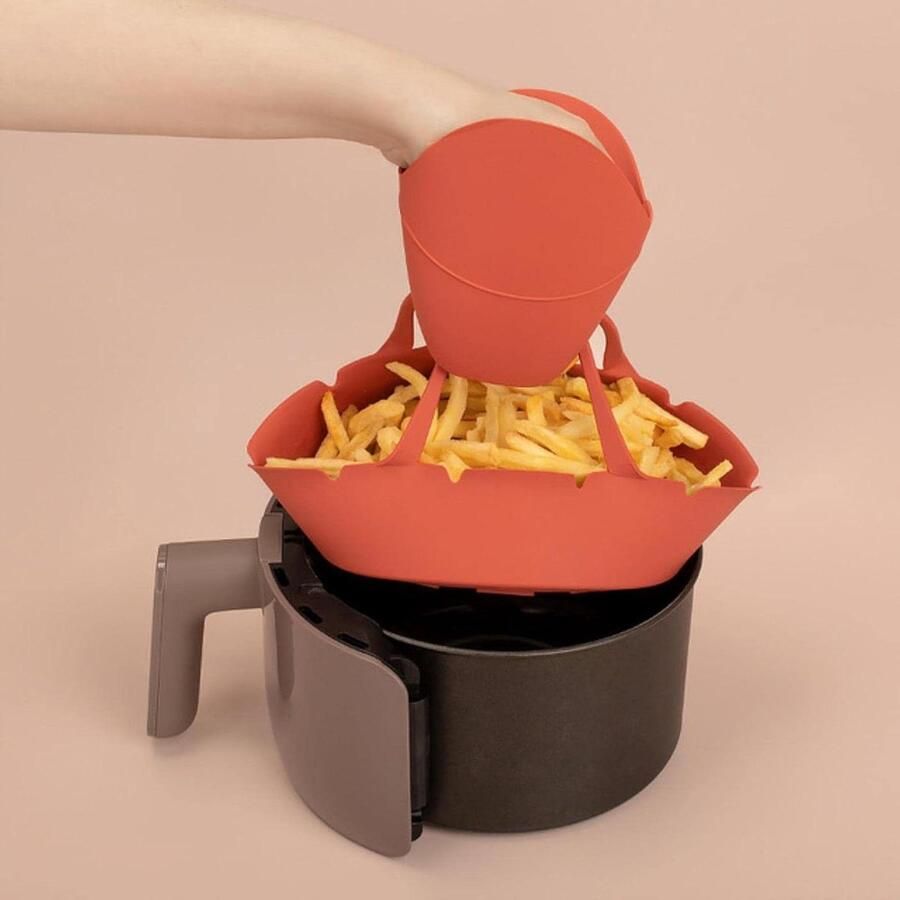 Airfryer Siliconen Pot Bakplaat Liners Veelzijdig Bakken Herbruikbaar Hittebestendig Ronde Mand Zwart