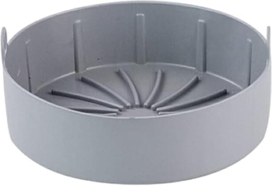 Airfryer Siliconen Pot Herbruikbare Bakplaat Bakken en Braden Luchtcirculatie Ontwerp 16 cm Grijs