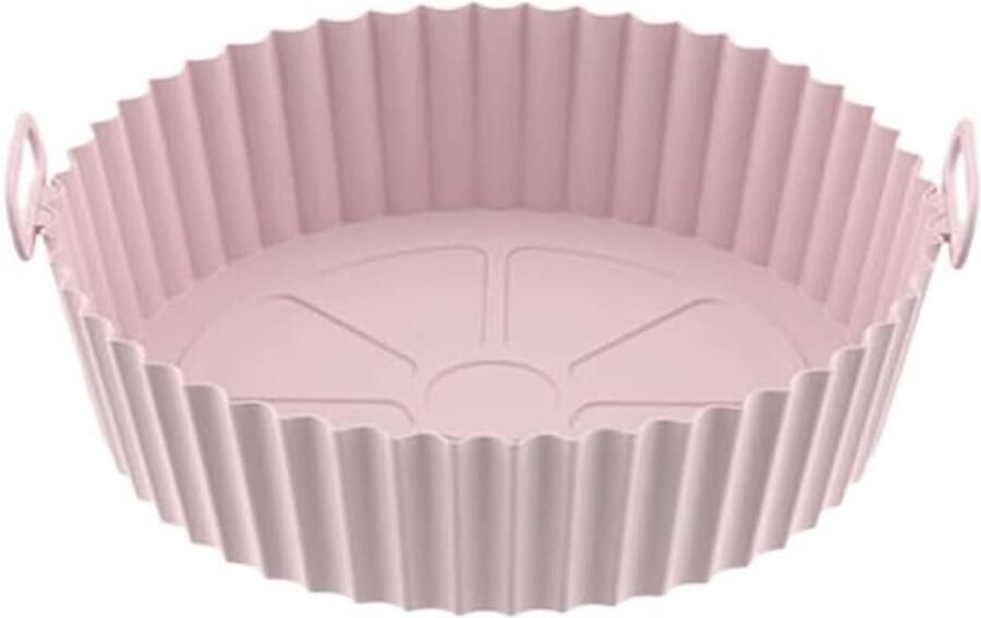 Airfryer Siliconen Pot Herbruikbare Liner Bakken en Braden Hittebestendig Materiaal 17.5cm Diameter Roze