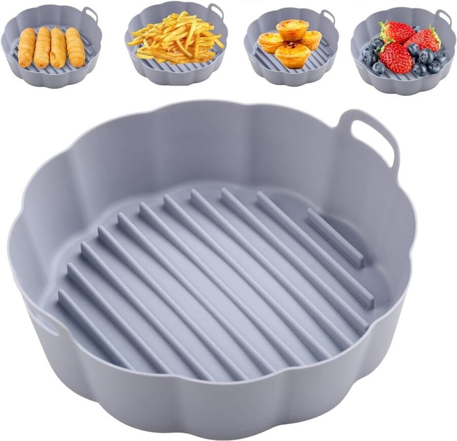 Airfryer Siliconen Pot Herbruikbare Liner Makkelijk Schoonmaken Hittebestendig Materiaal 75 Inch