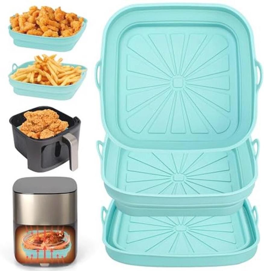 Airfryer Siliconen Pot Herbruikbare Liners voor heteluchtfriteuse en Magnetron