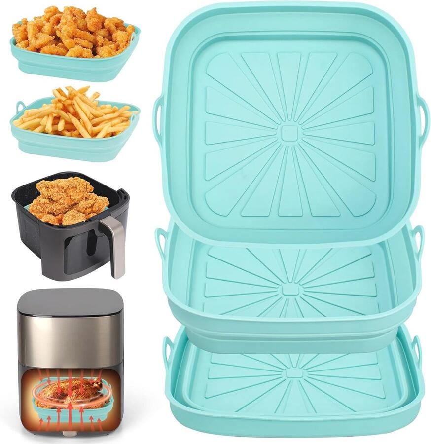 Airfryer Siliconen Pot Herbruikbare Liners voor heteluchtfriteuse en Magnetron