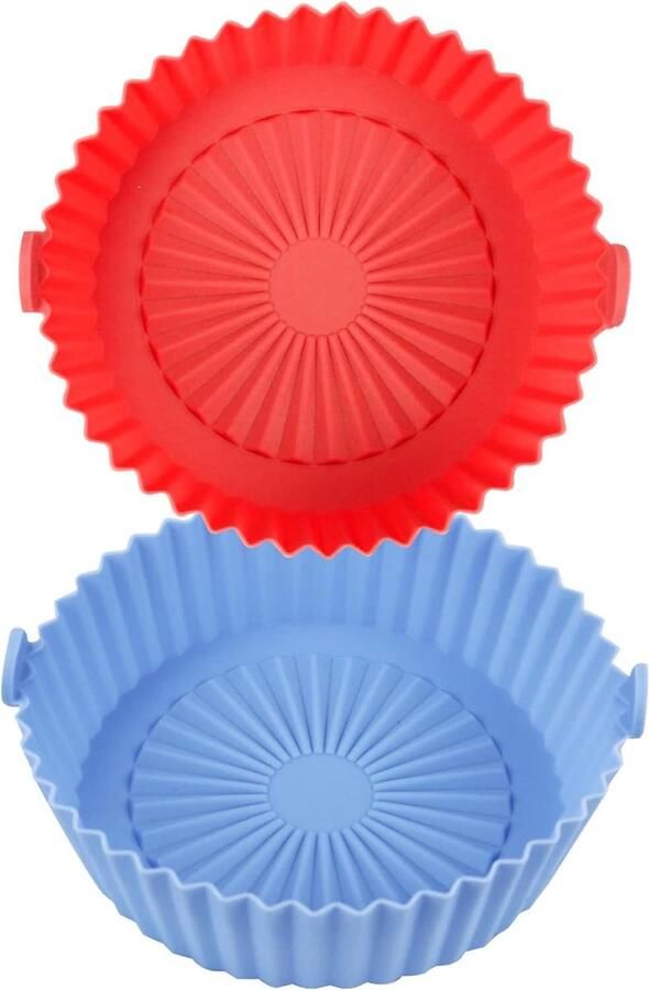 Airfryer Siliconen Pot Liners Mand Bakken Koken Herbruikbaar Anti-aanbak 65 Inch Blauw Rood